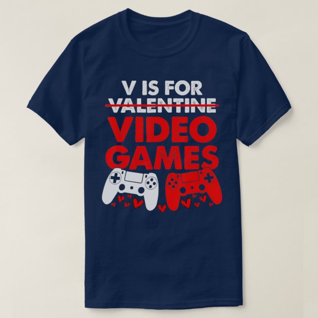 Camiseta V É Para Videos games Meninos Que Oferecem Dias de (Frente do Design)