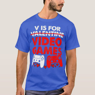 Camiseta V É Para Videos games Rapazes Dia de os namorados