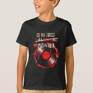 Camiseta V É Para Vinil Funny Valentine Disco de Vinil Músi