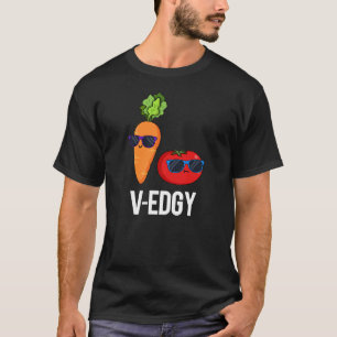 Camiseta V-Edgy Funny Veggie Pun Dark BG