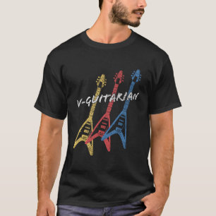 Camiseta V-Guitarrista Contra Guitarista Empilhado