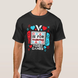 Camiseta V Is For Video Games Controller Game Valentines Da
