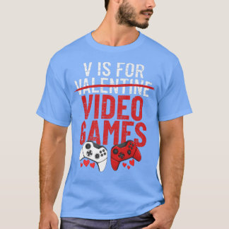 Camiseta V Is For Video Games Funny Men's Boy Gamer V Video