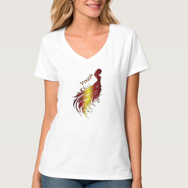 Camiseta V Mulheres de Virgem do Zodíaco (Frente)
