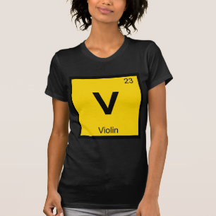 Camiseta V - Música de Violino Símbolo da Tabela Periódica 
