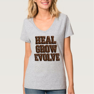 Camiseta V-Neck 3D Puffy Heal Grow Evolve