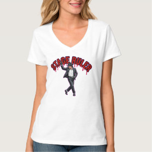 Camiseta V-Neck de Desempenho de Dança Stage Ruler