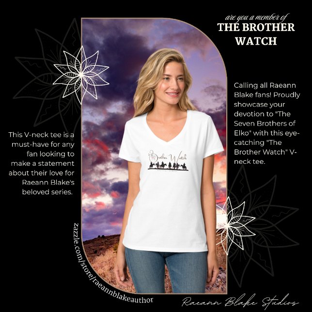 Camiseta V-Neck de Raeann Blake "The Brother Watch (Criador carregado)