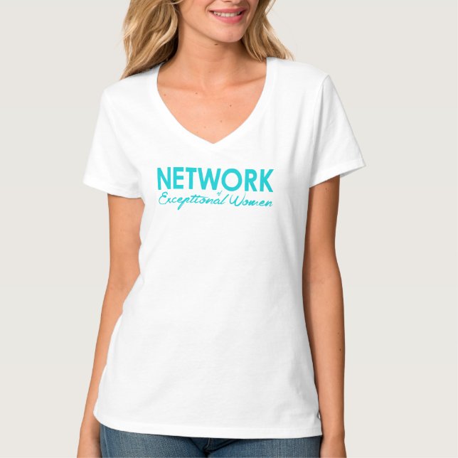 Camiseta V-neck Network of Exceptional Women short sleeve t (Frente)