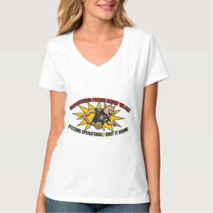 Camiseta V-Neck Punho Não Autorizado Ação Cibernét