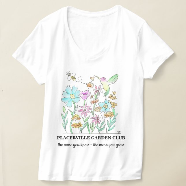 Camiseta V-neck T-shirt with Garden Design (Postura )