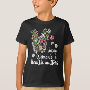 Camiseta V Para a Vitória; Saúde da Mulher S