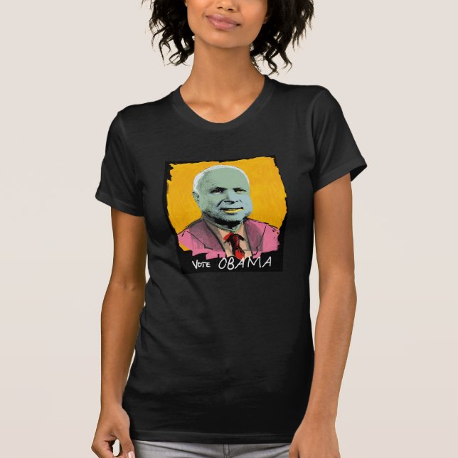 Camiseta V-Pescoço completo de OBAMA do VOTO (Frente)
