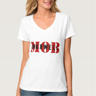 Camiseta V-Pescoço do branco da MULTIDÃO de Maxwell