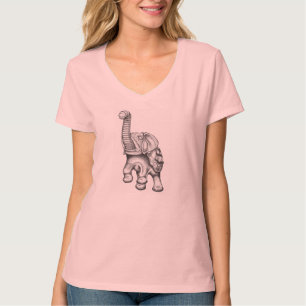 Camiseta V-Pescoço do elefante