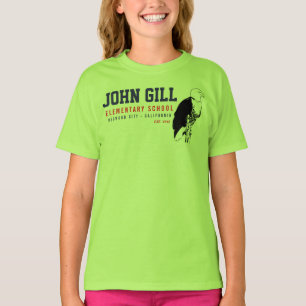 Camiseta V-Pescoço do jérsei das meninas de Eagle da