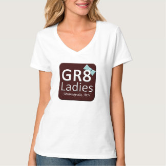 Camiseta V-pescoço do t-shirt de Gr8Ladies MSP