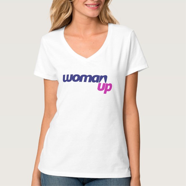 Camiseta V-pescoço no branco (Frente)
