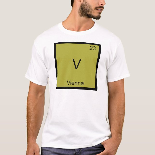 Camiseta V- Viena - Símbolo de Elemento Químico Funny T-Shi (Frente)