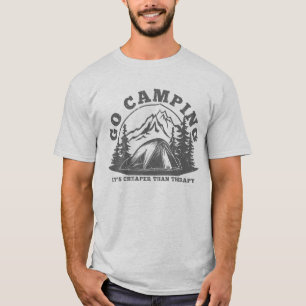 Camiseta Vá acampar mais barato que terapia citação engraça