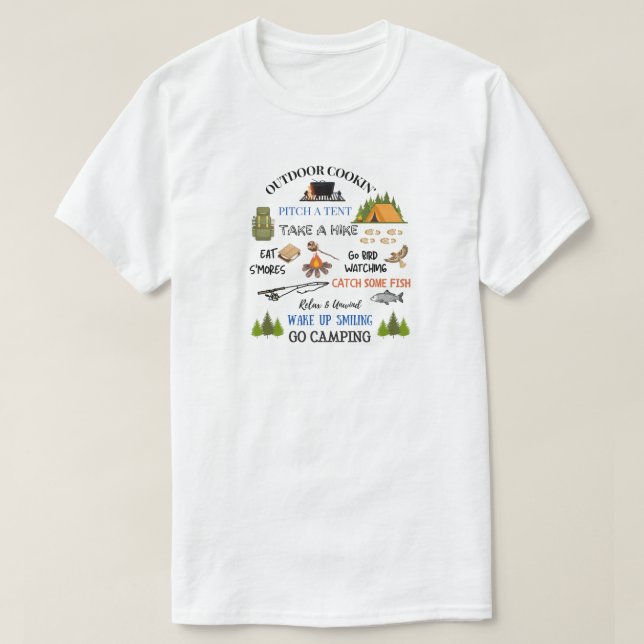 Camiseta Vá acampar T-Shirt (Frente do Design)