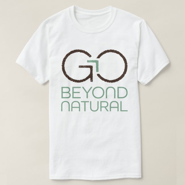 Camiseta Vá além do t-shirt natural (Frente do Design)