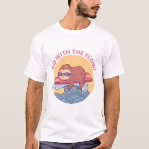 Camiseta Vá Com O Fluxo, Refrigeração Lenta No Surfboard