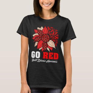 Camiseta Vá Doença do Coração Vermelho Conscientização Gira