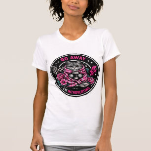 Camiseta Vá Embora Estou Introvertendo Gatinho Fofo Enrolad