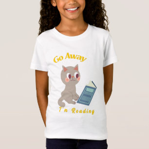 Camiseta Vá embora, estou lendo leitura de gatos engraçados