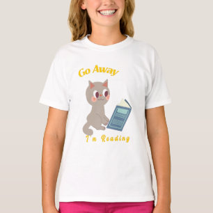 Camiseta Vá embora, estou lendo leitura de gatos engraçados