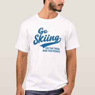 Camiseta Vá Esquiar – Design de Tipografia Mínima de Esport