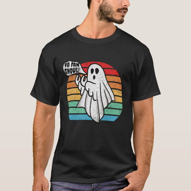 Camiseta Va Fan Ghoul Dia de as Bruxas engraçado fantasma i (Frente)