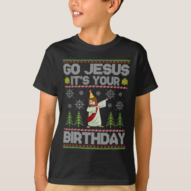 Camiseta Vá Jesus, é o seu aniversário. (Frente)