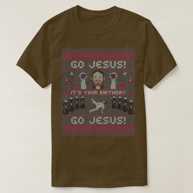 Camiseta Vá Jesus É Seu Aniversário Engraçado, Suor (Frente do Design)