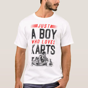Camiseta Vá Kart Apenas Um Menino Que Adora Ir O Kart Boy V