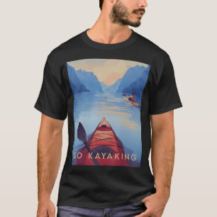 Camiseta Vá Kayaking Paint Poster Aventura Campanha Naturez