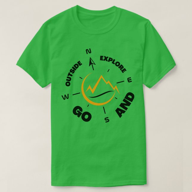Camiseta Vá lá fora e explore a aventura (Frente do Design)