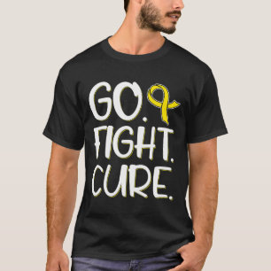 Camiseta Vá Lutar Curar Fita Dourada Conscientização do Cân