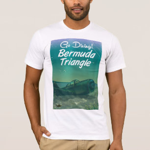 Camiseta Vá mergulhar! Cartaz de viagem do triângulo de Ber
