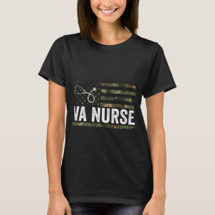 Camiseta Va Nurse Camouflage American Flag Orud USA Patrio