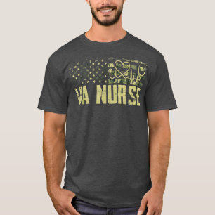 Camiseta VA Nurse Camouflage USA Flag Patriotic Nurse Week