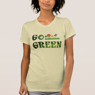 Camiseta Vá para a floresta verde e vegetariana.