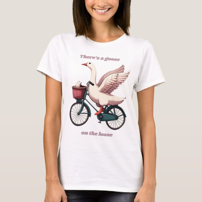 Camiseta Vá para a Loose andando de bicicleta, moças T-Shir (Frente)