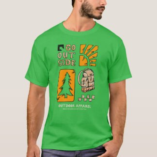 Camiseta Vá Para Fora – Aventura Caminhada ao Ar Livre Vint