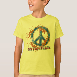 Camiseta VÁ PARA PEACE Geckos grunge + seu backgr.