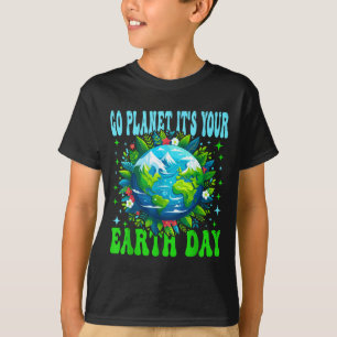 Camiseta Vá Planeta É Seu Dia Da Terra Terra Fofa Natureza