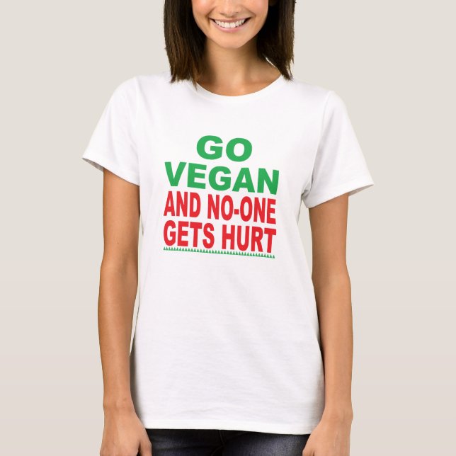 Camiseta Vá Vegan E Ninguém Se Machuca Com Mulheres Camiset (Frente)