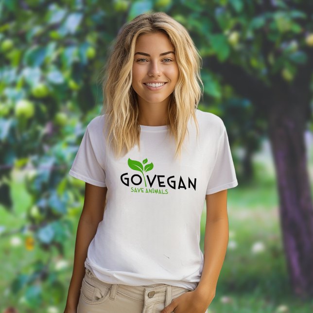 Camiseta Vá Vegan, Salve Animais, Ativismo Verde (Criador carregado)
