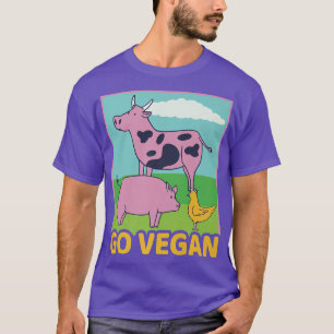 Camiseta Vá Vegan Vegan Vaca Suíno Galinha Natureza Vegetal